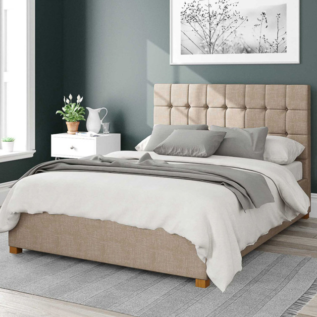 Aspire Sinatra Small Double Mink Malham Weave Ottoman Bed - Cream - Aspire Beds - Wilko - image 1