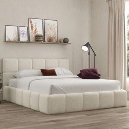 DS Living Ovella Single Ivory Cubed Bed Frame - Cream - Wilko - thumbnail 1