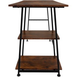 tectake 2 Shelf Dark Wood Trapezoidal Frame Desk - Size: 73.5 x 50 x 120cm - Brown - Wilko - thumbnail 5