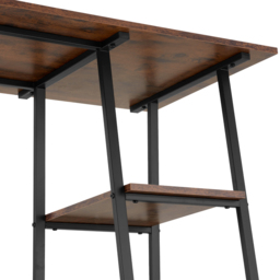 tectake 2 Shelf Dark Wood Trapezoidal Frame Desk - Size: 73.5 x 50 x 120cm - Brown - Wilko - thumbnail 7
