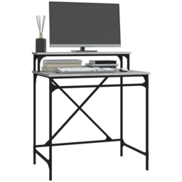 vidaXL Single Shelf Desk Grey Sonoma - Size: 90 x 80 x 50cm - Wilko - thumbnail 4