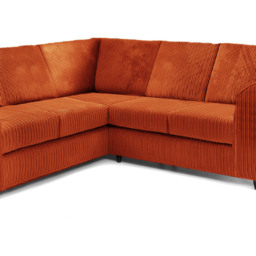 Luxor 5 Seater Orange Jumbo Cord Full Back L Shaped Corner Sofa Set - Wilko - thumbnail 5