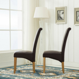 Set of 2 Brown Faux Leather High Back Dining Chair - MCC - Wilko - thumbnail 5