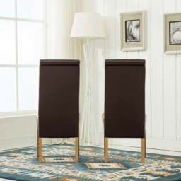 Set of 2 Brown Faux Leather High Back Dining Chair - MCC - Wilko - thumbnail 4