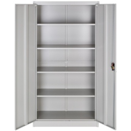 Tectake 5 Shelf Grey Lockable Filing Cabinet Set of 2 - Size: 180 x 90 x 40cm - Wilko - thumbnail 6