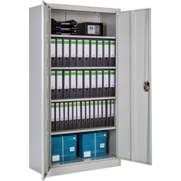 Tectake 5 Shelf Grey Lockable Filing Cabinet Set of 2 - Size: 180 x 90 x 40cm - Wilko - thumbnail 7