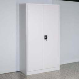 Tectake 5 Shelf Grey Lockable Filing Cabinet Set of 2 - Size: 180 x 90 x 40cm - Wilko