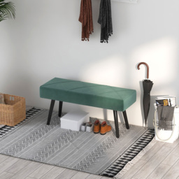 Portland Green Upholstered End of Bed Bench - Size: 45 x 36 x 100cm - Wilko - thumbnail 4
