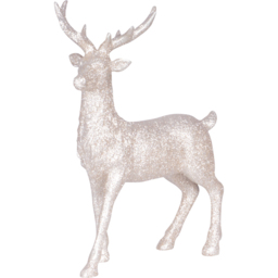 St Helens Champagne Polyresin Deer Christmas Decoration - Size: 250 x 180 x 85cm - Gold - Wilko