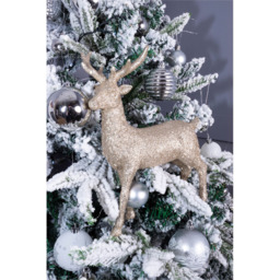 St Helens Champagne Polyresin Deer Christmas Decoration - Size: 250 x 180 x 85cm - Gold - Wilko - thumbnail 7