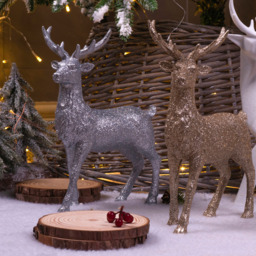 St Helens Champagne Polyresin Deer Christmas Decoration - Size: 250 x 180 x 85cm - Gold - Wilko - thumbnail 4