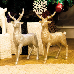 St Helens Champagne Polyresin Deer Christmas Decoration - Size: 250 x 180 x 85cm - Gold - Wilko - thumbnail 5