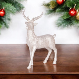 St Helens Champagne Polyresin Deer Christmas Decoration - Size: 250 x 180 x 85cm - Gold - Wilko - thumbnail 3