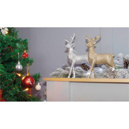 St Helens Champagne Polyresin Deer Christmas Decoration - Size: 250 x 180 x 85cm - Gold - Wilko - thumbnail 6