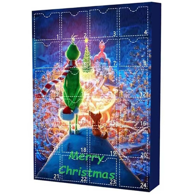 Jaoyeh Mountain Grinch Christmas Advent Calendar - Size: 26 x 18 x 3cm - Blue - The Grinch - Wilko - image 1