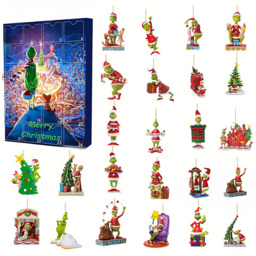 Jaoyeh Mountain Grinch Christmas Advent Calendar - Size: 26 x 18 x 3cm - Blue - The Grinch - Wilko - thumbnail 3