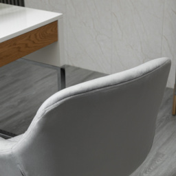 Portland Grey Velvet Swivel Ergonomic Office Chair - Size: 59 x 58 x 90cm - Wilko - thumbnail 4
