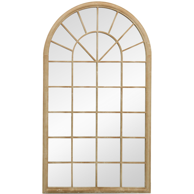 MirrorOutlet The Somerley Sand Country Arched Garden Mirror 180 x 103cm - Size: 180 x 103 x 3cm - Cream - Wilko - image 1