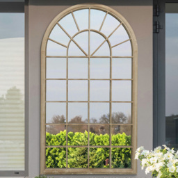 MirrorOutlet The Somerley Sand Country Arched Garden Mirror 180 x 103cm - Size: 180 x 103 x 3cm - Cream - Wilko - thumbnail 3