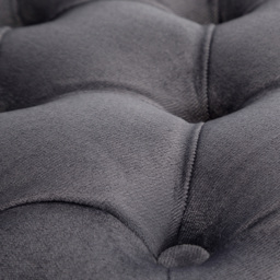 Living and Home Grey Square Velvet Upholstered Buttoned Footstool with Buckle Design - Size: 40 x 50 x 50cm - Wilko - thumbnail 6