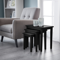 Julian Bowen Cleo Black Nest of Tables Set of 3 - Size: 33 x 48 x 46cm - Wilko - thumbnail 4