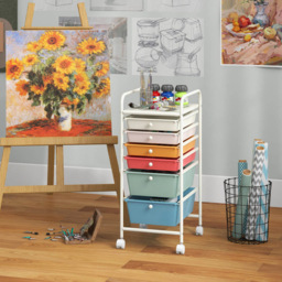Costway 6 Drawer Colourful Storage Trolley - Size: 33 x 37 x 75cm - Multi - Wilko - thumbnail 3