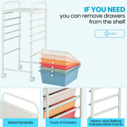 Costway 6 Drawer Colourful Storage Trolley - Size: 33 x 37 x 75cm - Multi - Wilko - thumbnail 7