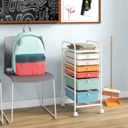 Costway 6 Drawer Colourful Storage Trolley - Size: 33 x 37 x 75cm - Multi - Wilko - thumbnail 4