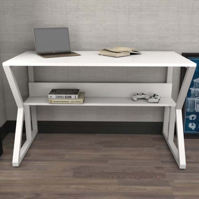 Decorotika Wake Single Shelf Computer Desk White - Size: 72.8 x 120 x 60cm - Wilko - image 1
