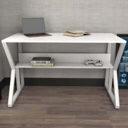 Decorotika Wake Single Shelf Computer Desk White - Size: 72.8 x 120 x 60cm - Wilko - thumbnail 1