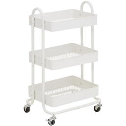 Acero 3-Tier White Trolley - Size: 3 Tier - Premier Housewares - Wilko