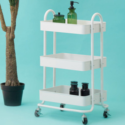 Acero 3-Tier White Trolley - Size: 3 Tier - Premier Housewares - Wilko - thumbnail 3