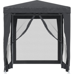 vidaXL 2 x 2m Anthracite Party Tent with 4 Mesh Sidewalls - Grey - Wilko - thumbnail 4
