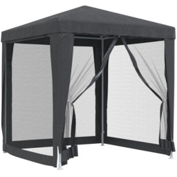 vidaXL 2 x 2m Anthracite Party Tent with 4 Mesh Sidewalls - Grey - Wilko - thumbnail 3