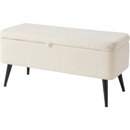 GFW Lola Cream Soft Boucle Ottoman Storage - Size: 44 x 91 x 38cm - Wilko - thumbnail 4
