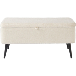GFW Lola Cream Soft Boucle Ottoman Storage - Size: 44 x 91 x 38cm - Wilko - thumbnail 3