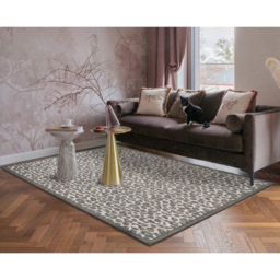 Mayfair Living Room Area Rug Metallic Sheen Contemporary Modern Leopard Design - Black 120cm x 170cm - Size: 170 x 120 x 0.7cm - Desire Rugs - Wilko - thumbnail 3