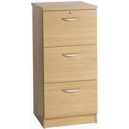 R White Cabinets 3 Drawer Brown Filing Cabinet - Size: 103.2 x 47.9 x 54cm - Wilko - thumbnail 3