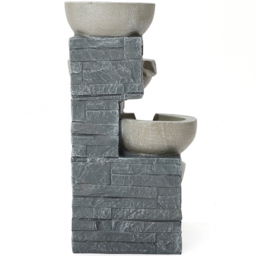 Charles Bentley 4 Tier Cascading Bowls Water Feature - Size: 55 x 31 x 37cm - Grey - Wilko - thumbnail 6