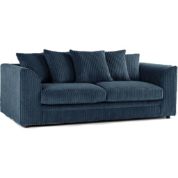 Luxor 5 Seater Navy Blue Jumbo Cord Scatter Back Sofa Suite - Wilko - thumbnail 4