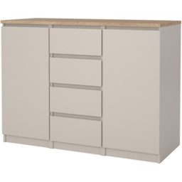 Florence Naia 2 Door 4 Drawer Cashmere Jackson Hickory Sideboard - Size: 90.7 x 120.8 x 50cm - Brown - Furniture To Go - Wilko - thumbnail 5