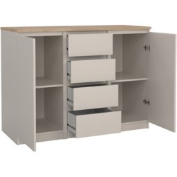 Florence Naia 2 Door 4 Drawer Cashmere Jackson Hickory Sideboard - Size: 90.7 x 120.8 x 50cm - Brown - Furniture To Go - Wilko - thumbnail 6