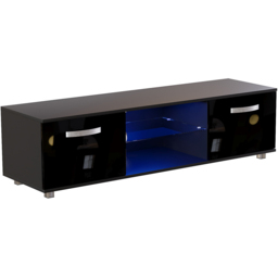 Vida Designs Cosmo 2 Door 2 Shelf Black Medium TV Unit with LED - Size: 40 x 140 x 38cm - Wilko - thumbnail 3
