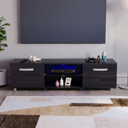 Vida Designs Cosmo 2 Door 2 Shelf Black Medium TV Unit with LED - Size: 40 x 140 x 38cm - Wilko - thumbnail 6