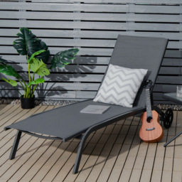 Costway Grey Adjustable Chaise Lounge - Size: 157.5 x 61 x 12.7cm - Wilko - thumbnail 7