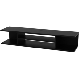 Decorotika Pivot 4 Shelf Black Floating TV Unit - Size: 23.2 x 120 x 29.5cm - Wilko - thumbnail 4