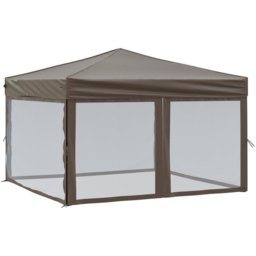 vidaXL 3 x 3m Taupe Foldable Party Tent - Brown - Wilko - thumbnail 3