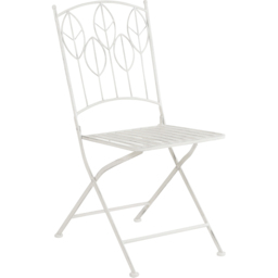 Charles Bentley 2 Seater Antique White Rustic Metal Leaf Pattern Foldable Garden Bistro Set - Wilko - thumbnail 4