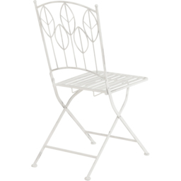 Charles Bentley 2 Seater Antique White Rustic Metal Leaf Pattern Foldable Garden Bistro Set - Wilko - thumbnail 7