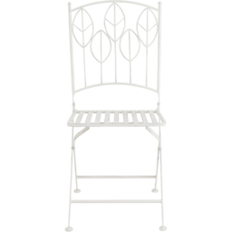 Charles Bentley 2 Seater Antique White Rustic Metal Leaf Pattern Foldable Garden Bistro Set - Wilko - thumbnail 6